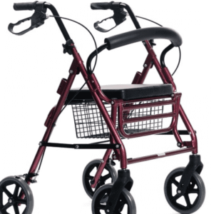 ROSE Podpórka rehabilitacyjna czterokołowa aluminiowa z podparciem na nogi