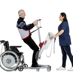 Etac Molift Quick Raiser 205 StandUp (kółka 50/75 mm) - aktywny podnośnik z pozycji siedzącej do stojącej do 205 kg z elektrycznie regulowanymi nogami